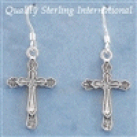 E1057 Silver Cross Earrings