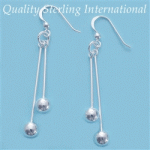 E1071 Silver earrings with ball