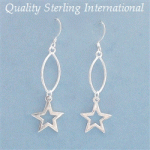 E1093 Silver Star Earrings