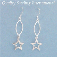 E1093 Silver Star Earrings