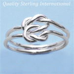 Q521 Sterling Silver Double Knot Ring-2 piece