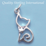 Silver Cat Pendant P64