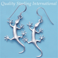 Silver Lizzard Earrings E417