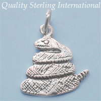 Silver Rattle Snake Charm 515