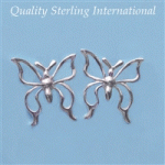 ST257 Sterling Silver Butterfly Post Earrings